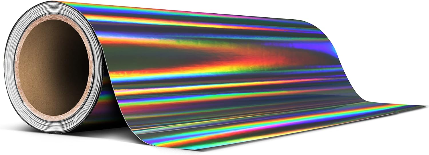 Black Holographic Lazer Chrome Tape Roll 12 Inch Thick