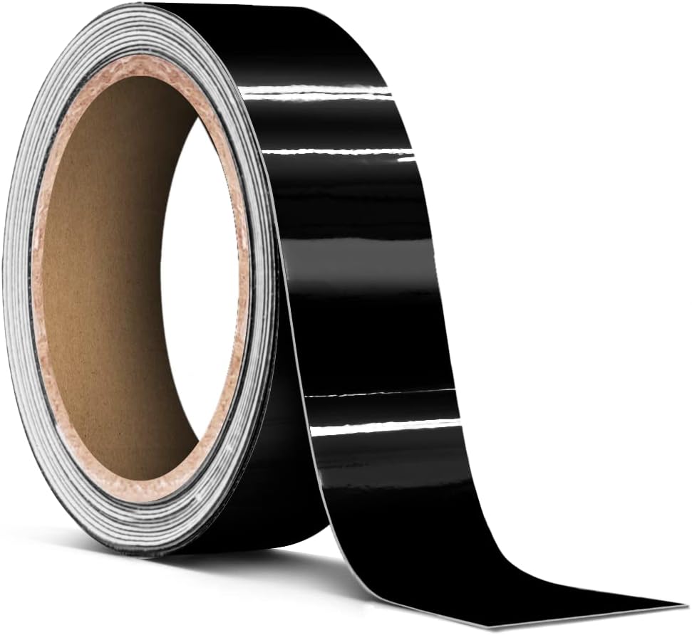 Ultra Gloss Piano Black Tape Roll for Chrome Deletes 1 Inch Thick
