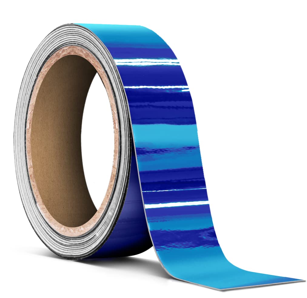 Blue Mirror Chrome Tape Roll 1 Inch Thick