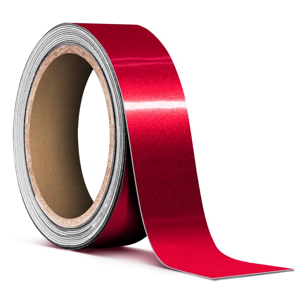 Metallic Red Tape Chrome Deletes 1 Inch Thick