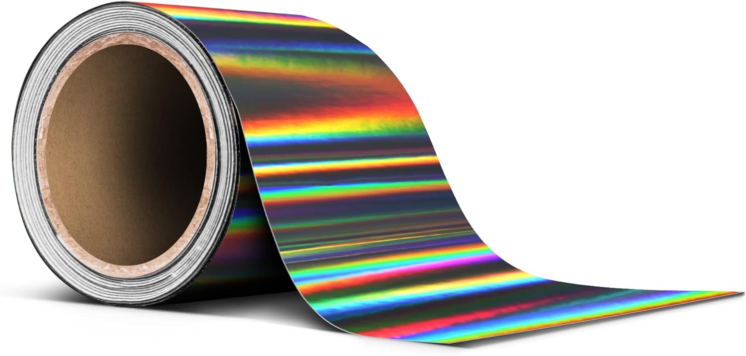 Black Holographic Lazer Chrome Tape Roll 2 Inch Thick