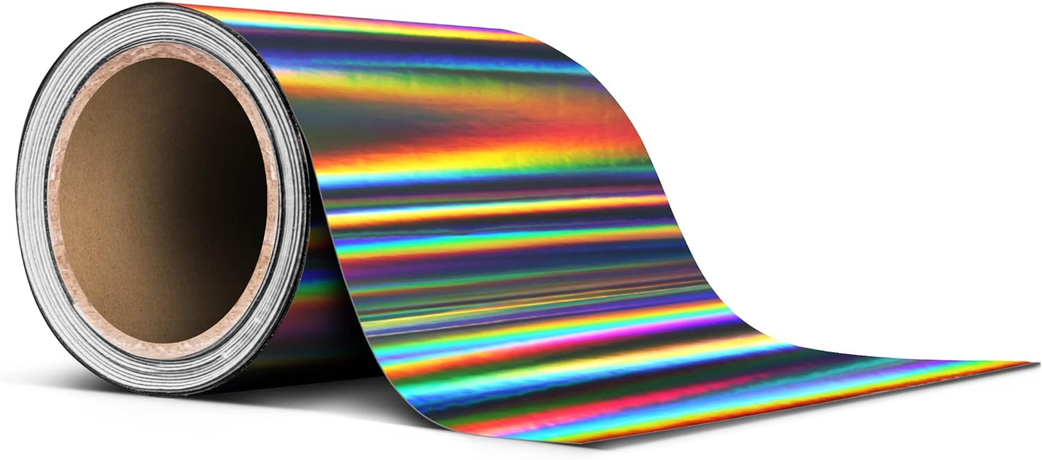 Black Holographic Lazer Chrome Tape Roll 3 Inch Thick