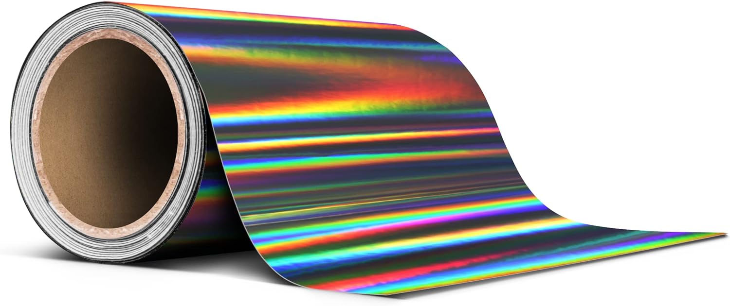 Black Holographic Lazer Chrome Tape Roll 4 Inch Thick
