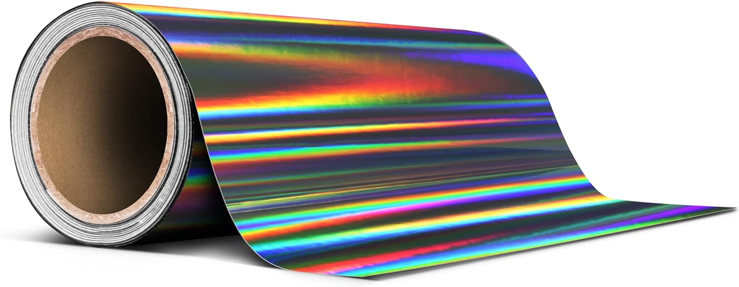 Black Holographic Lazer Chrome Tape Roll 6 Inch Thick