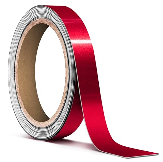 Metallic Red Tape Chrome Deletes Half Inch
