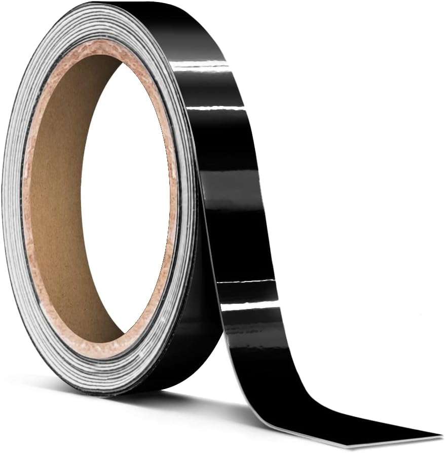 Ultra Gloss Piano Black Tape Roll for Chrome Delete 1/2 Inch Thick