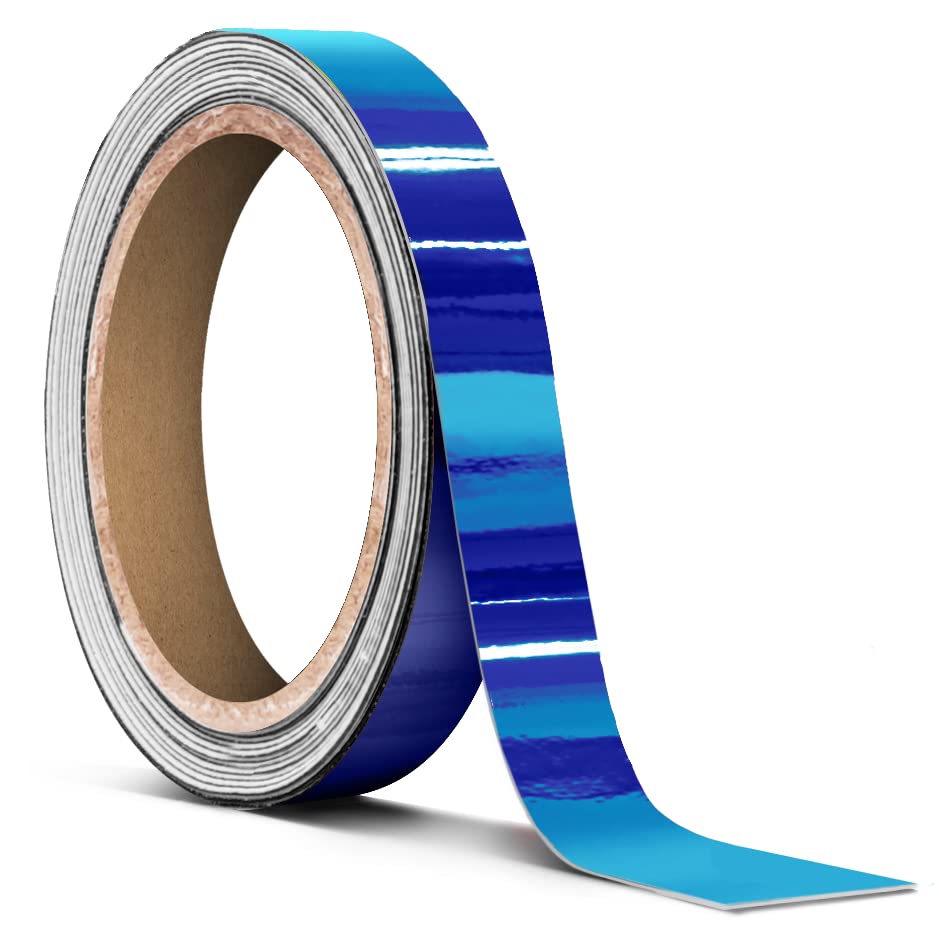 Blue Mirror Chrome Tape Roll 1/2 Inch Thick