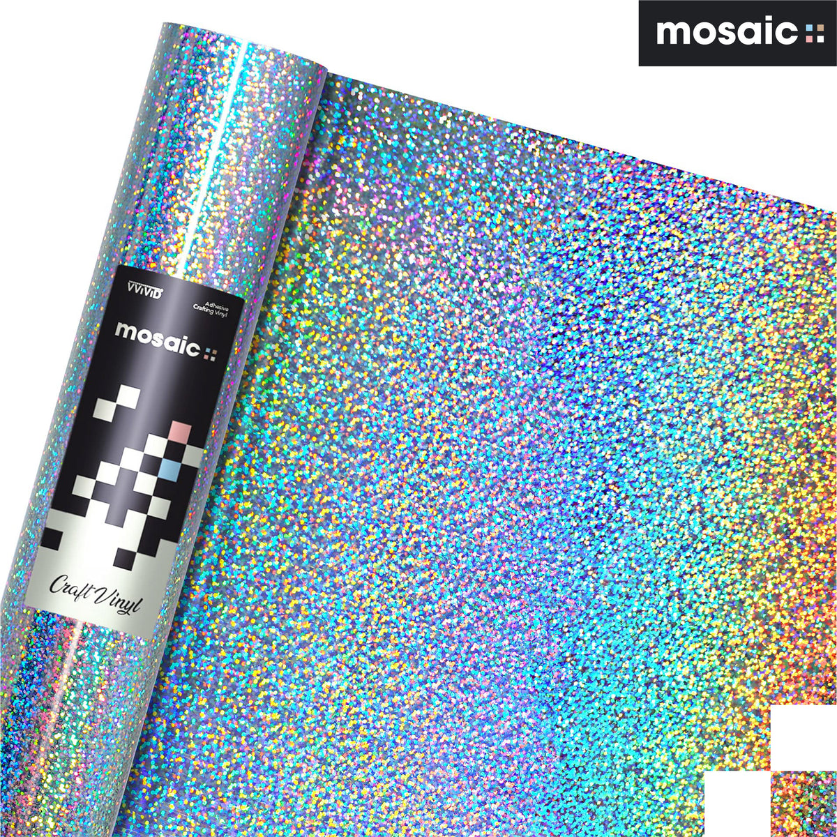 MOSAIC+ Silver Holographic Glitter — Craft Vinyl (1ft x 5ft) [MCF