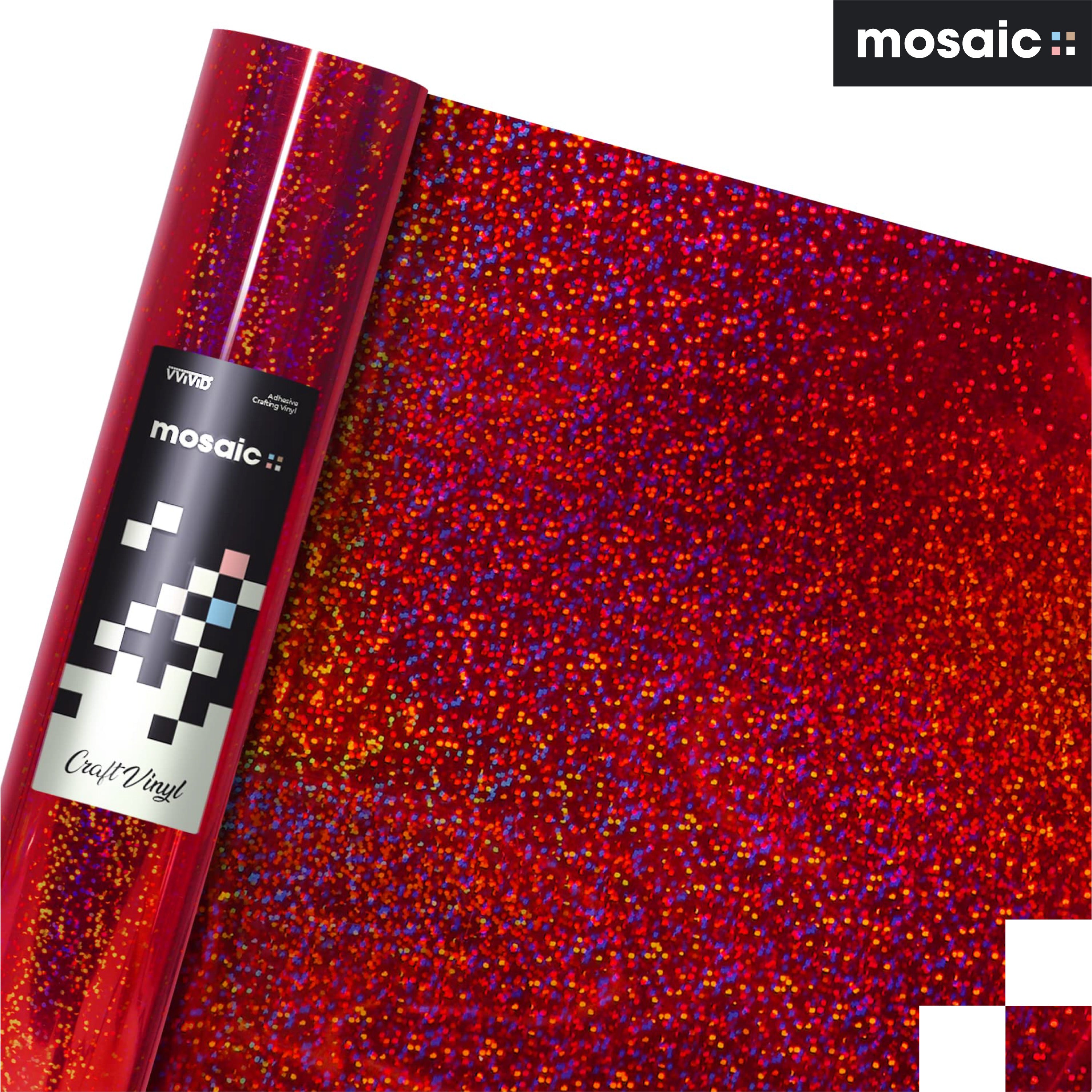 MOSAIC+ Red Holographic Glitter — Craft Vinyl (1ft x 5ft) [MCF] - The VViViD Vinyl Wrap Shop