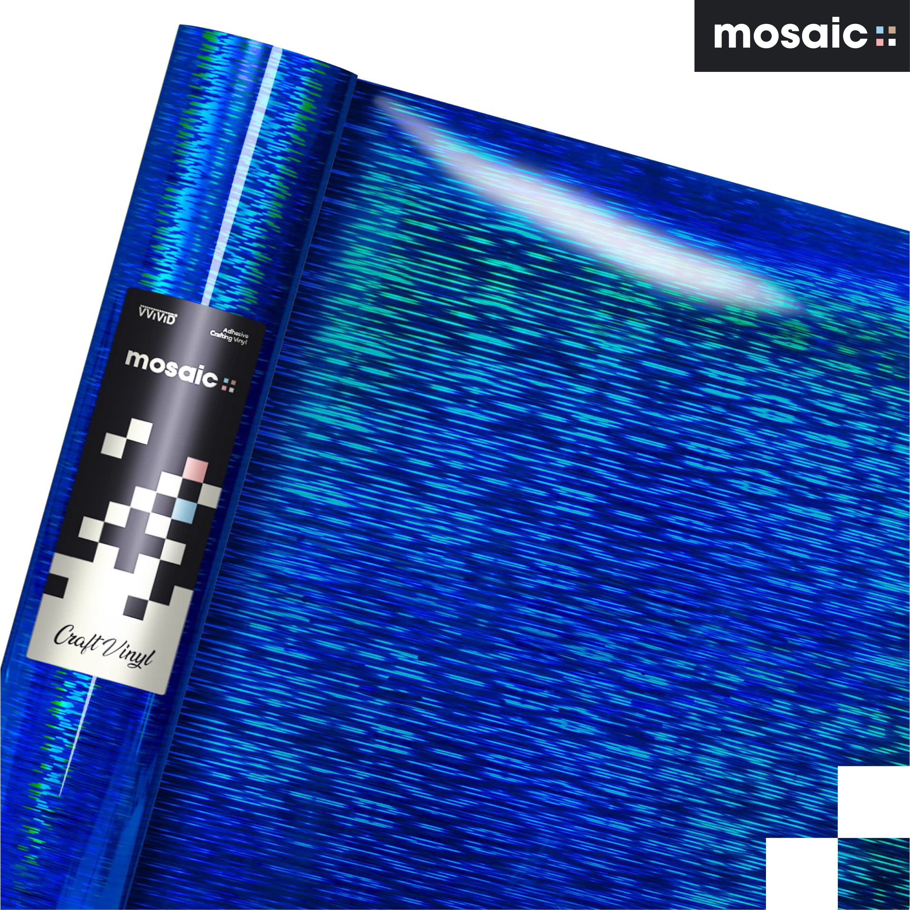 MOSAIC+ Blue Holographic Brushed — Craft Vinyl (1ft x 5ft) [MCF