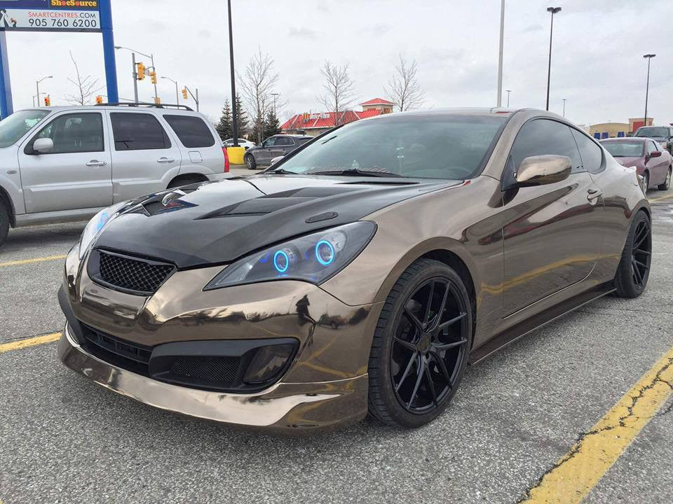 Genesis Coupe Vinyl Wrapped in Supercast Black Chrome film
