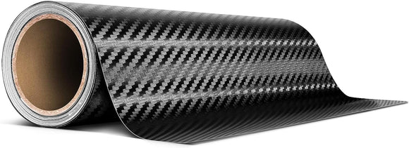 Black Dry Carbon Fiber Tape for Chrome Deletes 12 Inch Thick