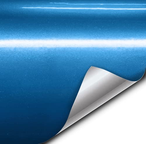 VViViD® Liquid Metal Aqua Blue Vinyl Wrap Roll 5ft x 5ft Automotive Air-release Adhesive Diy Decal Sheet