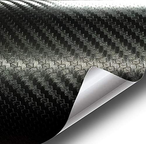 VVIVID XPO Black 3D Carbon Fiber 5ft x 5ft 25sq ft Cast Vinyl Decal Bubble-Free Car Wrap
