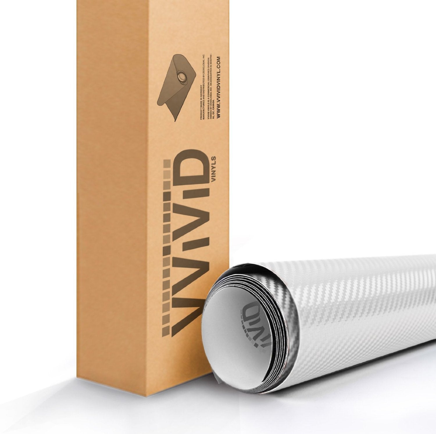 White 3D Carbon Fiber Vinyl Wrap Roll With VViViD XPO Air Release Technology - 2ft x 5ft
