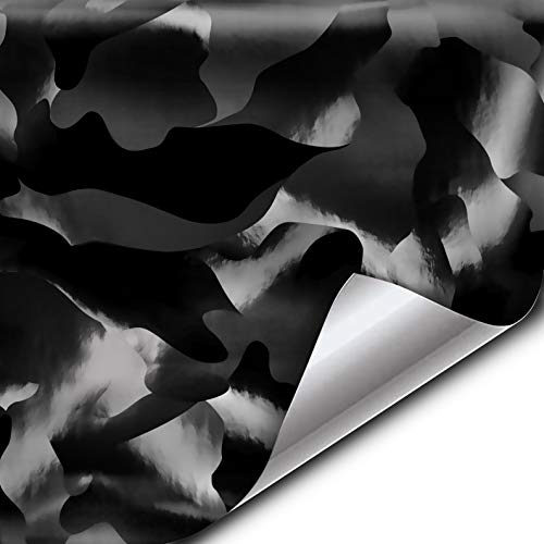 VViViD+ Stealth Pattern Camouflage Vinyl Car Wrap (15ft x 5ft, Black Large)