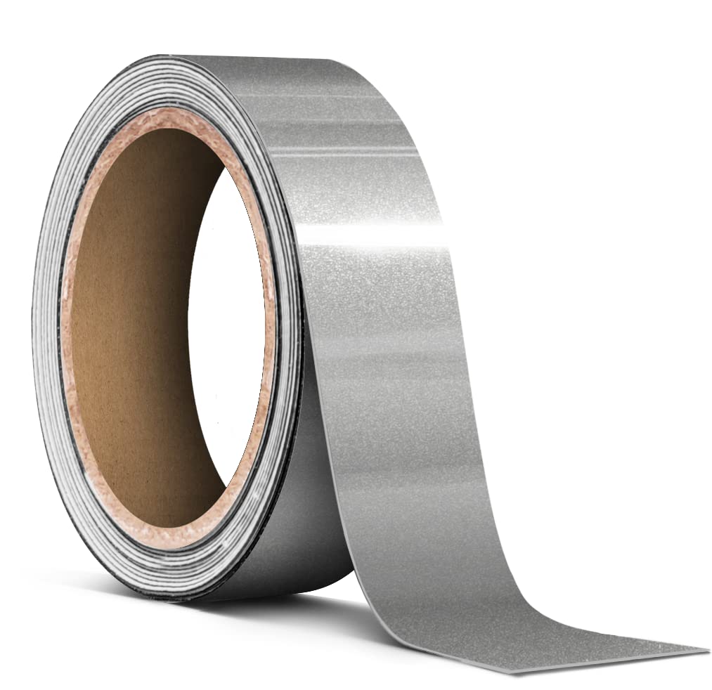 Ultra Gloss Silver Metallic Tape Chrome Deletes 1 Inch Thick
