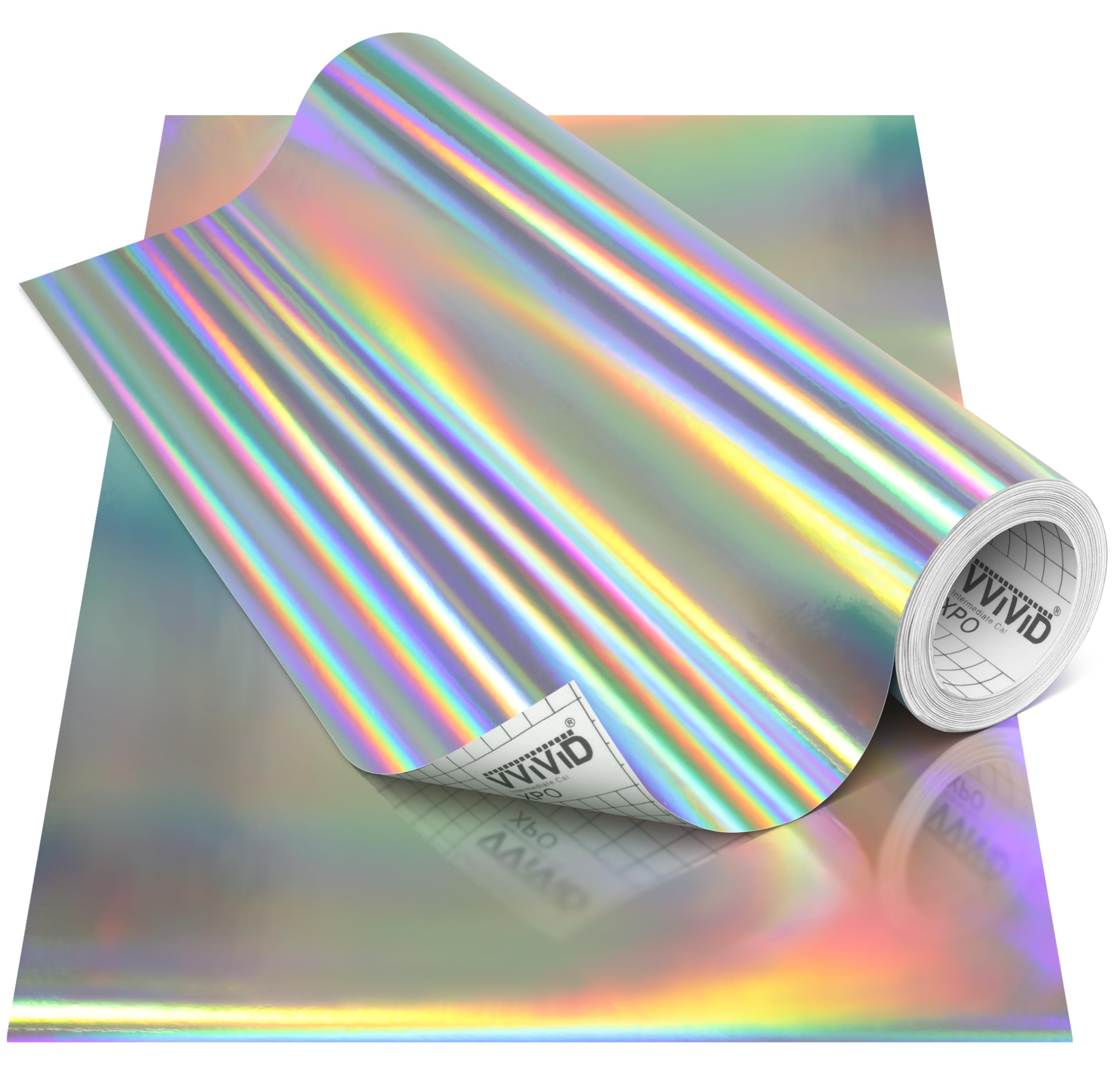 DECO65 Chrome Rainbow Lazer Holographic Permanent Craft Film