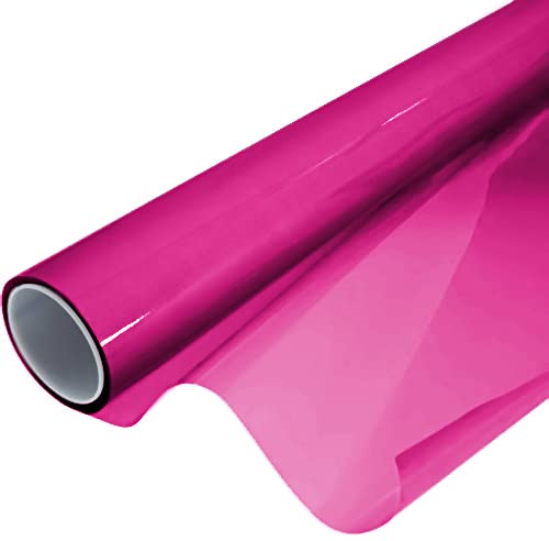 VViViD® Pink Gloss Vinyl Headlight Foglight Transparent Wet Tint Wrap Self-Adhesive 12 Inch x 24 Inch 2-roll Pack