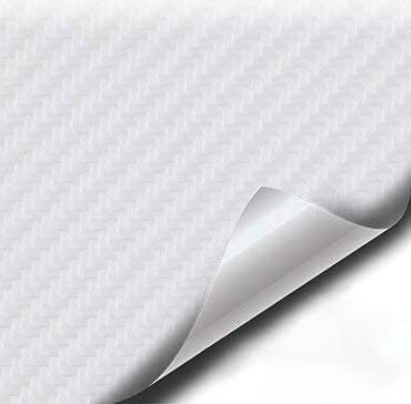 VViViD White Carbon Fiber Weatherproof Faux Leather Finish Marine Vinyl Fabric - 25ft x 54 Inch