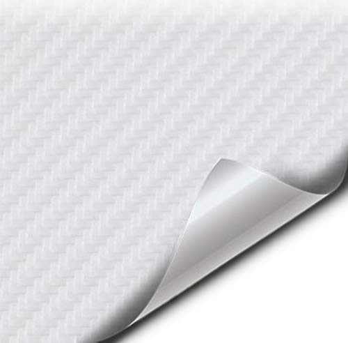 VViViD White Carbon Fiber Weatherproof Faux Leather Finish Marine Vinyl Fabric - 5ft x 54 Inch