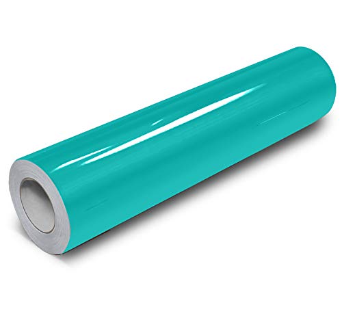 VViViD Turquoise Gloss 12 Inch x 84 Inch (7ft) DECO65 Permanent Adhesive Craft Vinyl for Cricut, Silhouette & Cameo