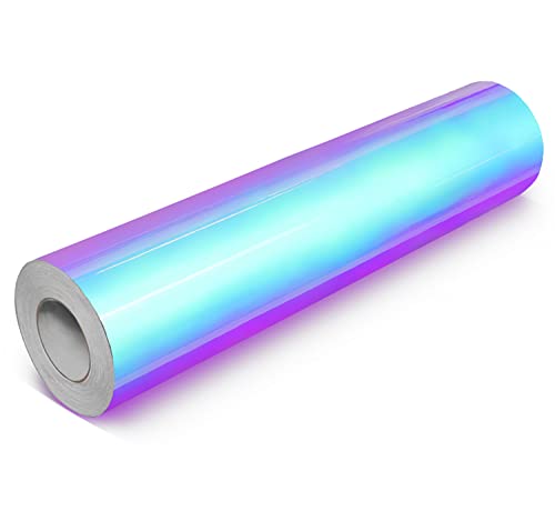 DECO65 High Gloss Unicorn Blue-to-Purple Opal Holographic Adhesive Craft Film