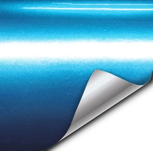 VViViD® Gloss Liquid Metallic Aqua Blue Vinyl Wrap Roll 1ft x 5ft Automotive Air-release Adhesive Diy Decal Sheet