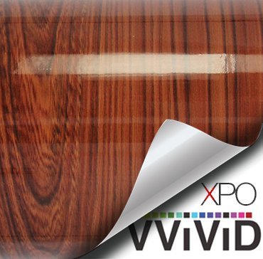 VVIVID Red Cedar High Gloss Wood Grain Faux Finish Textured Vinyl Wrap Film for Home Office Furniture DIY Easy to Install No Mess 17 Inch x 48 Inch