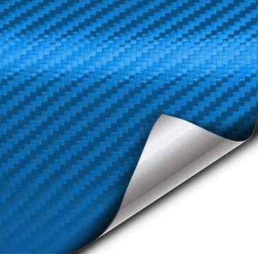 VVIVID® XPO Electric Blue 3D Carbon Fiber Vinyl Wrap Roll with Air Release Technology - 1ft x 5ft