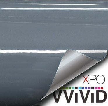 VVIVID XPO Slate Grey Grigio Telesto Gloss Vinyl Car Wrap Film 1ft x 5ft Roll DIY Easy to Install No-Mess Decal
