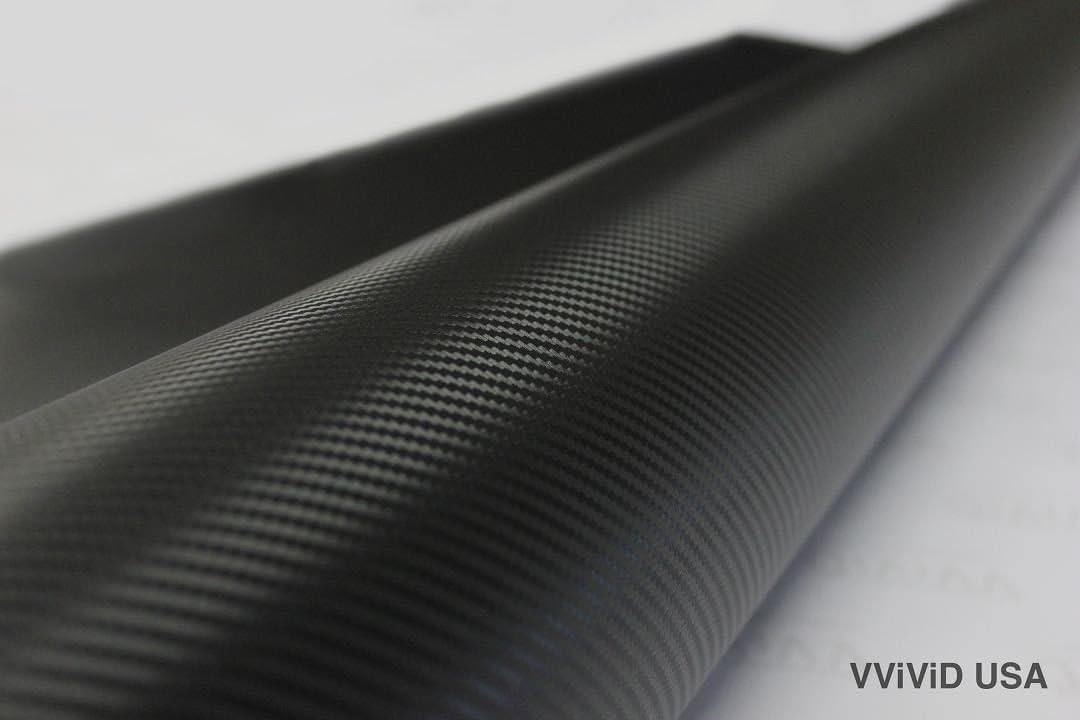 VViViD Dark Grey Carbon Fiber Car Wrap Vinyl Roll - 2ft X 5ft With Air Release Technology