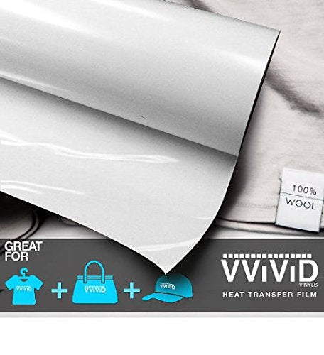 VViViD HTV White 12 Inch x 3ft (36 Inch) Heavy-Duty Iron-on Heat Transfer Vinyl Film
