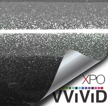 VVIVID XPO Gloss Black Metallic Sparkle Vinyl Car Wrap Film Diy Easy to Install No-Mess Decal (3ft x 5ft)
