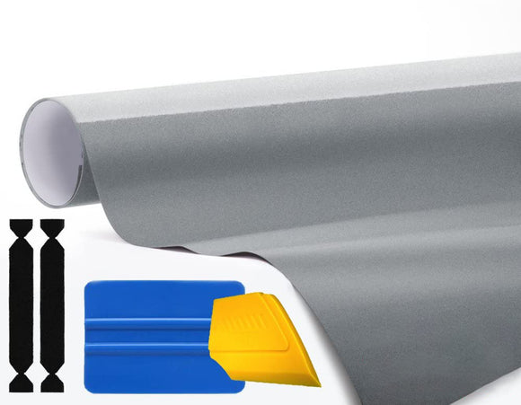 3M 1080 Gloss Sterling Silver Air-Release Vinyl Wrap Roll Including Toolkit (1 Foot X 5 Feet)
