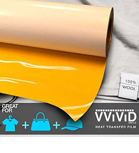 VViViD HTV Yellow 12 Inch x 3ft (36 Inch) Heavy-Duty Iron-on Heat Transfer Vinyl Film