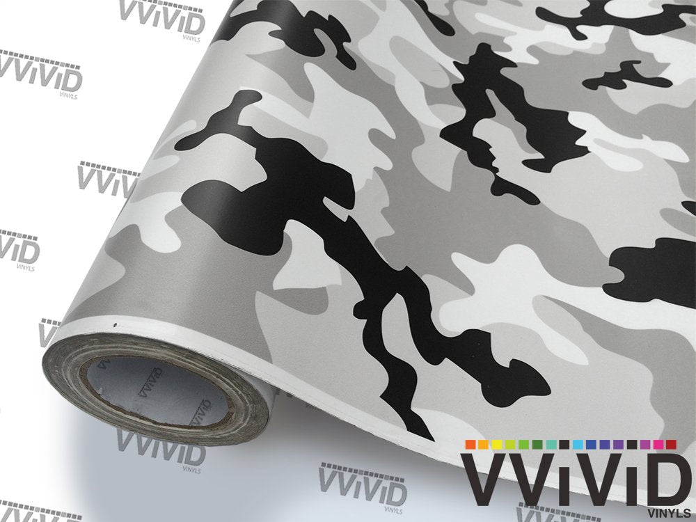 VViViD Snow Camouflage Vinyl Car Wrap Adhesive Decal DIY Air Release Roll (5ft x 5ft)