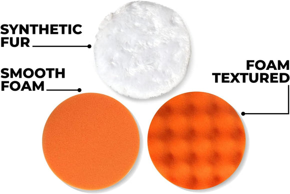 VViViD REV Random Orbital Buffer Polisher 2.0, 2000 RPM - 6400 RPM, includes 3 Buffing Pads