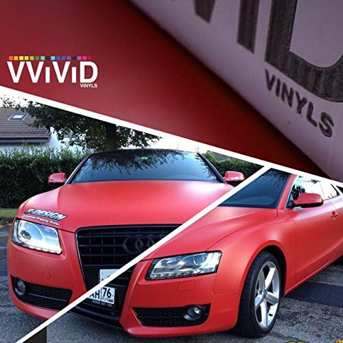 VViViD Satin Matte Red Vinyl Wrap (50ft x 5ft) - W.D