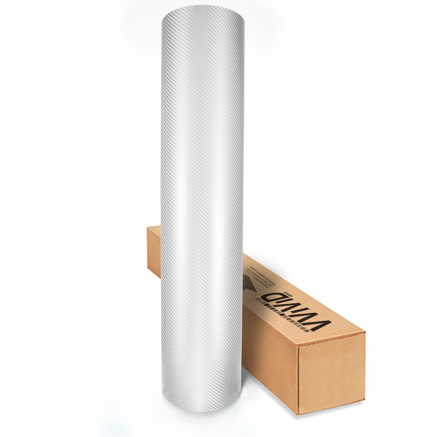 White 4D True R Semi-Gloss Carbon Fiber Vinyl Wrap Roll with VViViD XPO Air Release Technology - 2ft x 5ft