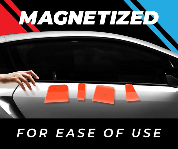 Magnetic PPF Squeegees for Wet-Apply, 5 PCS, 4x Scratch-Free TPU Squeegees & 1z PET Squeegee (MCF)