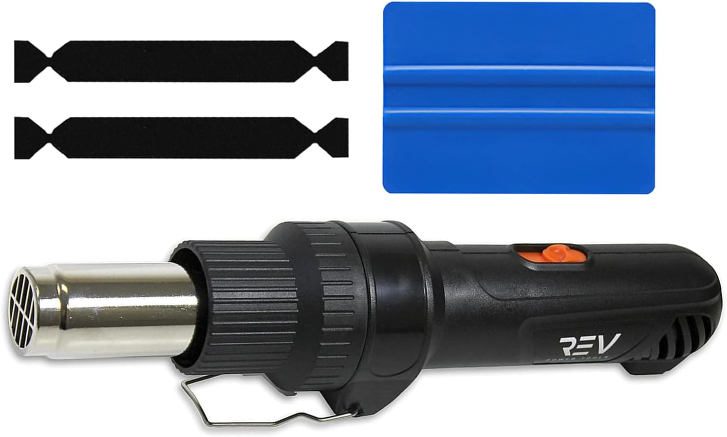 REV Professional Handheld Head Gun for Automotive Vinyl Wrap (Includes Blue Squeegee & 2x Black Felt) - W.D