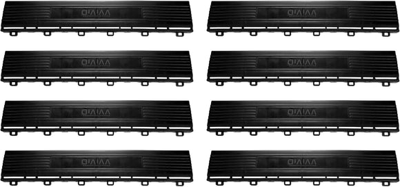 VViViD Elite Garage Modular Floor Tiles Edge Kit - Black (8 Pack)