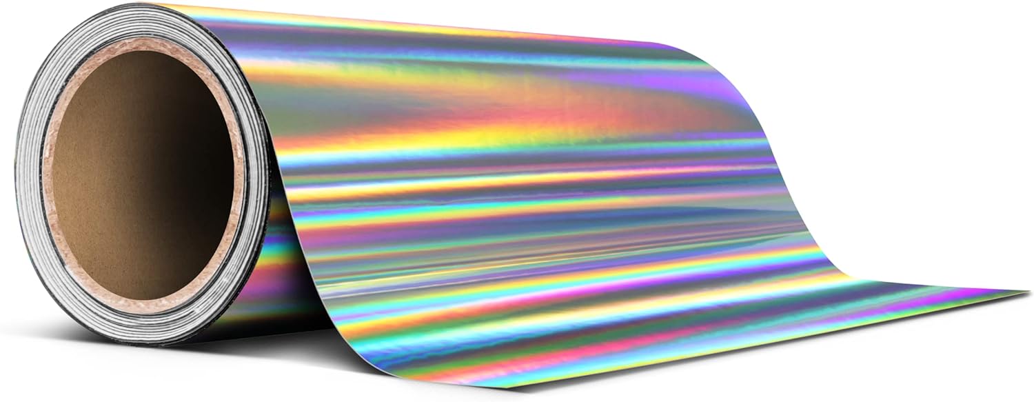 Silver Holographic Chrome Tape Roll 6 Inch Thick