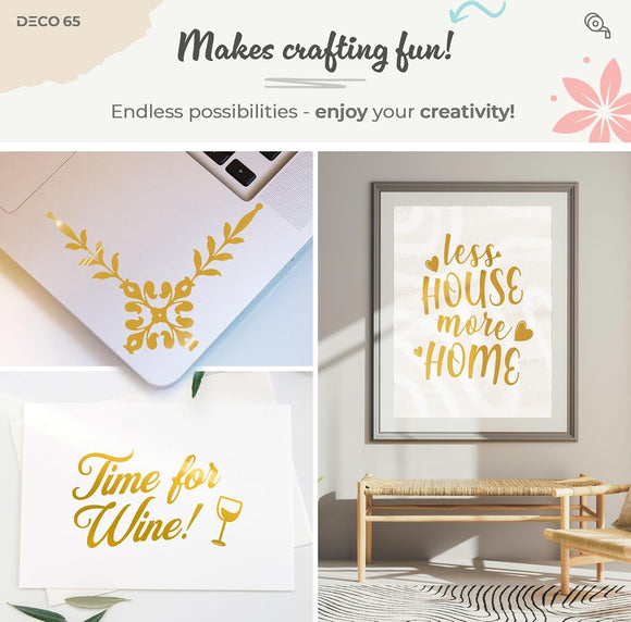 DECO65 Gloss Gold Metallic Permanent Craft Film