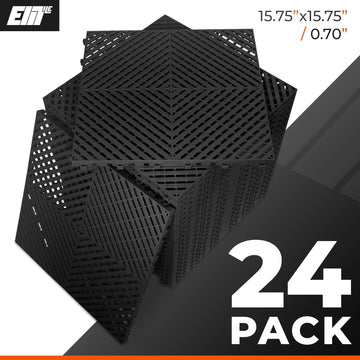 VViViD Elite Garage Modular Floor Tiles - Black (24 Pack) - 0