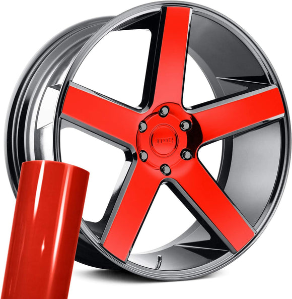 VViViD Gloss Red Auto Rim Vinyl Wrap (4 Sheet Pack of 24" x 30")