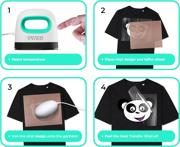 Ultra Compact Mini Heat Press Machine (4.17” x 2.44”) for HTV, T-Shirts, Clothes, Portable, Lightweight (MCF)