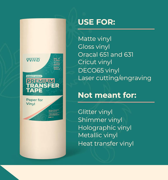 VViViD Premium Direct-Apply Medium Tack Transfer Tape