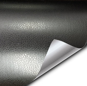 VViViD+ Fine Grain Black Leather Wrap Adhesive Vinyl - Soft Touch (1ft x 5ft)
